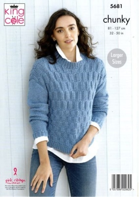 Knitting Pattern - King Cole 5681 - Subtle Drifter Chunky - Ladies Sweaters